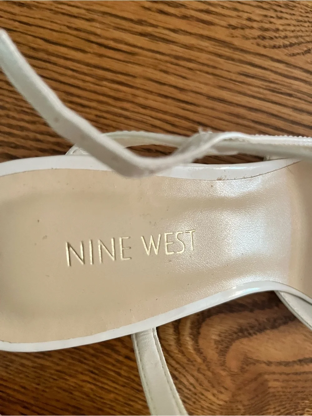 Nine West White Pointed-Toe Ankle-Strap Pumps